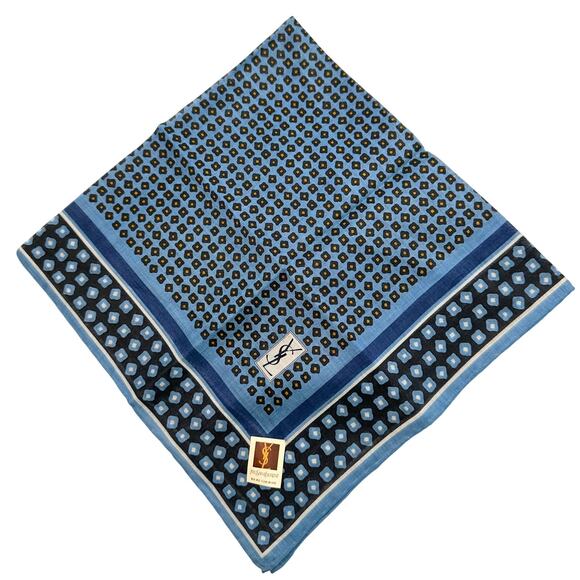 Yves Saint Laurent Vintage Handkerchief / Pocket Square / Small Scarf 18" - Picture 9 of 9